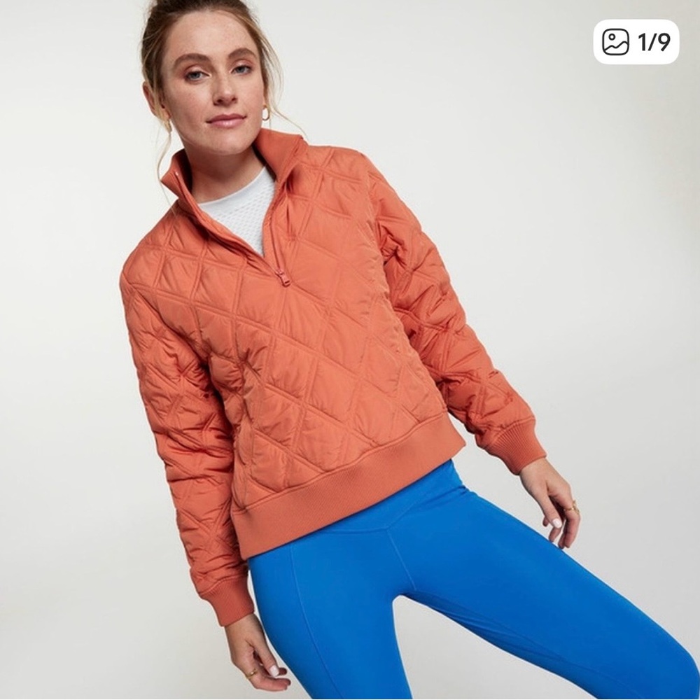 Calia Quilted 1/2 Zip Pullover in Apricot Aura (S)